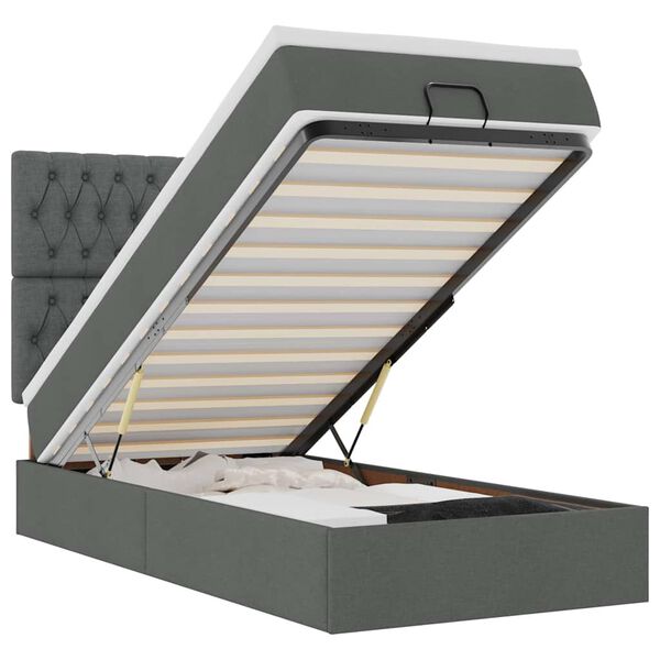 vidaXL Struttura Letto Pouf con Materasso 90x190 cm in Tessuto