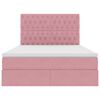vidaXL Letto con contenitore e LED con led Rosa 140 x 190 cm Velluto