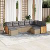 vidaXL Set Divano da Giardino 9 pz con Cuscini Beige in Polyrattan