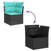 vidaXL Set Divani da Giardino con Cuscini 8 pz Nero in Polyrattan