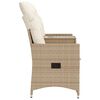 vidaXL Divano Giardino Reclinabile 2 Posti Tavolino Beige Polyrattan