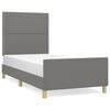 vidaXL Giroletto senza Materasso Grigio Scuro 100x200 cm Tessuto