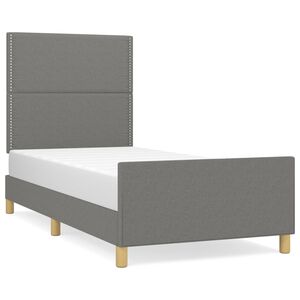 vidaXL Giroletto senza Materasso Grigio Scuro 100x200 cm Tessuto