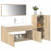 vidaXL Set Mobili da Bagno 4 pz Rovere Sonoma in Legno Multistrato