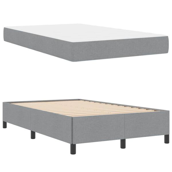 vidaXL Letto a molle Grigio chiaro 120 x 190 cm Tessuto