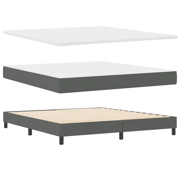 vidaXL Letto box spring con materasso Grigio scuro 180 x 200 cm