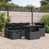 vidaXL Set Divano da Giardino 7 pcs Nero polyrattan