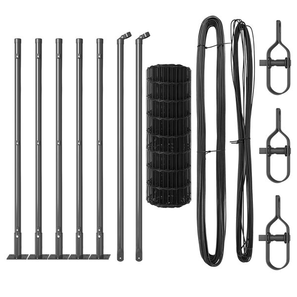 vidaXL Recinzione con pali. Grigio 0.4 x 10 m Acciaio