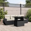 vidaXL Set Divani da Giardino 5 pz con Cuscini in Polyrattan Nero