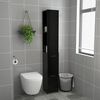 vidaXL Armadietto da Bagno Nero 25x26,5x170 cm in Legno Multistrato