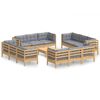 vidaXL Set Divani da Giardino 13 pz con Cuscini Grigi Massello di Pino