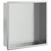 vidaXL Nicchia per Doccia Argento Spazzolato 32x32x9cm in Acciaio Inox