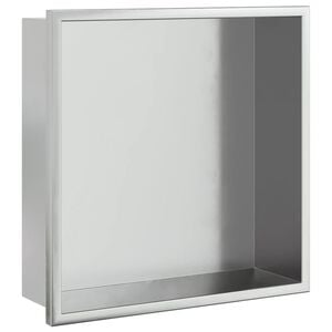 vidaXL Nicchia per Doccia Argento Spazzolato 32x32x9cm in Acciaio Inox