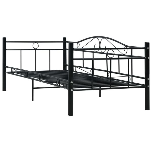 vidaXL Telaio Divano Letto Nero in Metallo 90x200 cm
