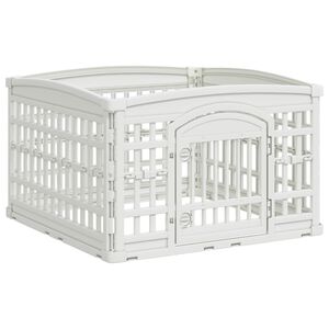vidaXL Parco giochi per cani a 4 pannelli Bianco 91 x 91 x 58 cm