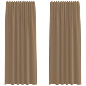 vidaXL Tende in Voile con Tasche per Aste 2 pz Marrone Chiaro