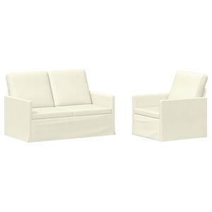 vidaXL Set di divani 2 pcs Crema Tessuto in Cords