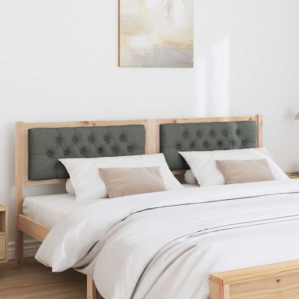 vidaXL Testiera marrone e grigio scuro 180 cm Legno di pino massello