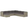 vidaXL Set Divani da Giardino 8 pz con Cuscini in Polyrattan Grigio