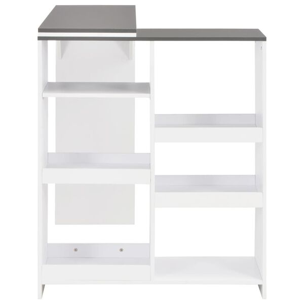 vidaXL Tavolo da Bar con Scaffale Mobile Bianco 138x39x110 cm