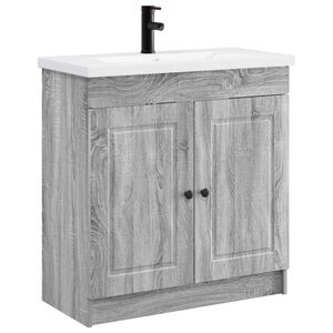 vidaXL Set di mobili per il bagno Sonoma grigio 78,5 x 37,5 x 81 cm