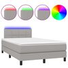 vidaXL Letto a Molle Materasso e LED Grigio Chiaro 120x200 cm Tessuto