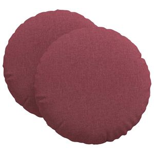 vidaXL Cuscini per Seduta 2 pcs Rosso Vino &Oslash;60 x 21 cm Tessuto