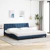 vidaXL Letto con Materasso Hanko Blu 200x200 cm in Tessuto