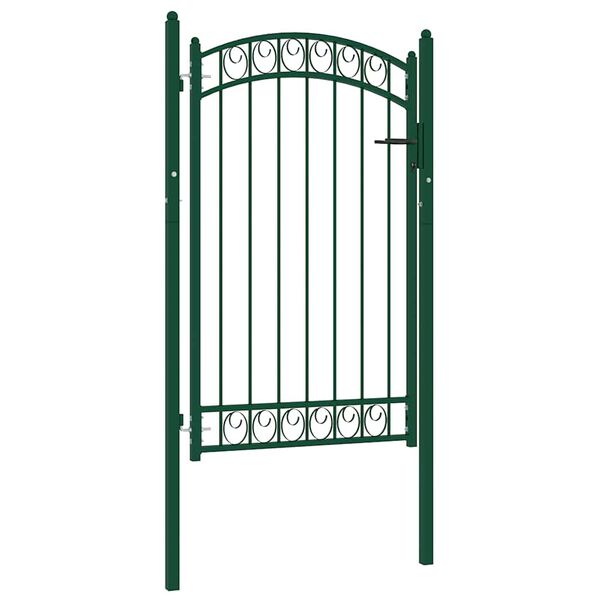 vidaXL Cancello per Recinzione ad Arco in Acciaio 100x106 cm Verde