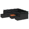 vidaXL Set Divano da Giardino con archiviazione 9 pcs Nero polyrattan