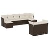 vidaXL Set Divani da Giardino 9pz con Cuscini Marrone in Polyrattan