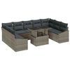 vidaXL Set di divani con cuscino 10 pcs Grigio polyrattan