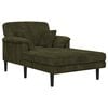 vidaXL Chaise longue Verde Tessuto in velluto a coste