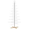 vidaXL Albero di Natale in Metallo con Base in Legno Nero 210 cm