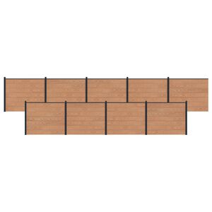 vidaXL Pannello di Recinzione 9 pcs WPC e Alluminio Marrone