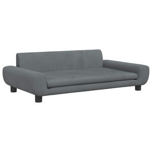 vidaXL Divano per Bambini Grigio Scuro 100x54x33 cm in Velluto