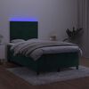vidaXL Letto a Molle con Materasso e LED Verde Scuro 120x190cm Velluto
