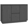 vidaXL Credenza Grigia 111x34x75 cm in Legno Massello di Pino