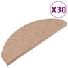 vidaXL Tappetini Autoadesivi per Scale 30 pz Beige 65x22,5x3,5 cm
