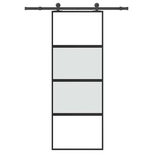 vidaXL Porta Scorrevole Ferramenta 76x205 cm Vetro Temperato Alluminio