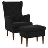 vidaXL Poltrona con Ottomano 2 pz Nero Velluto