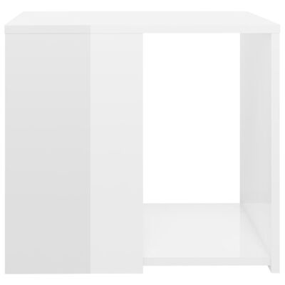 vidaXL Tavolino Bianco Lucido 50x50x45 cm in Legno Multistrato