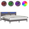 vidaXL Struttura del letto con testiera Grigio 200 x 200 cm Similpelle