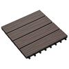 vidaXL Piastrelle 11 pz Goffrature WPC 30x30 cm 1 mq Marrone Scuro