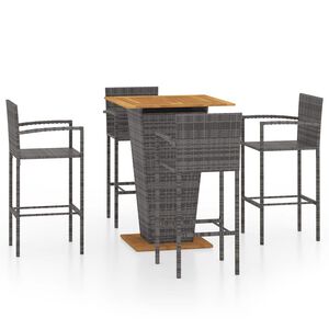 vidaXL Set Bar da Giardino 5 pz Grigio