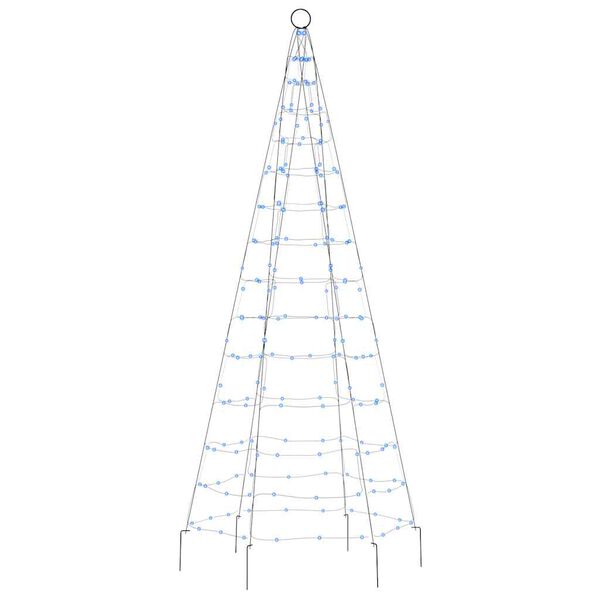 vidaXL Albero di Natale a LED su Pennone 200 LED Blu 180 cm