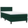 vidaXL Letto a Molle con Materasso e LED Verde Scuro 80x220 cm Velluto