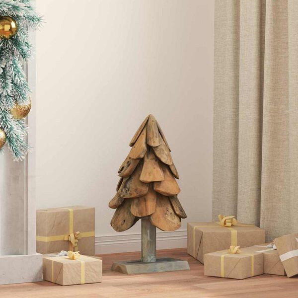 vidaXL Albero di Natale Marrone 60 cm Legno massello di teak