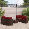 vidaXL Set Divani da Giardino 7 pz con Cuscini Marrone in Polyrattan