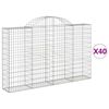 vidaXL Cesti Gabbioni ad Arco 40 pz 200x30x120/140 cm Ferro Zincato